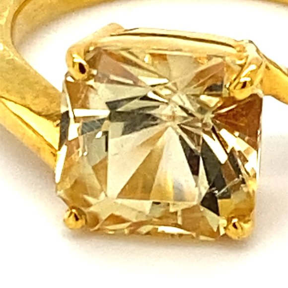 4.50 Carats Natural Aquamarine and Diamond 14K Solid Yellow  Yellow Scapolite 3.50ct Solid 18K Yellow Gold Ring